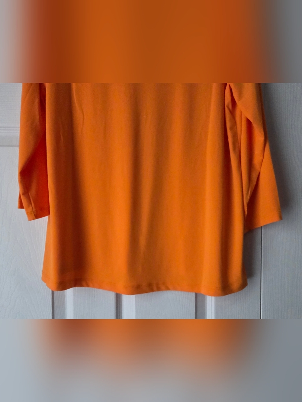 NWOT Susan Graver Orange V-Neck 3/4 Sleeve Top Size M - Picture 9 of 11